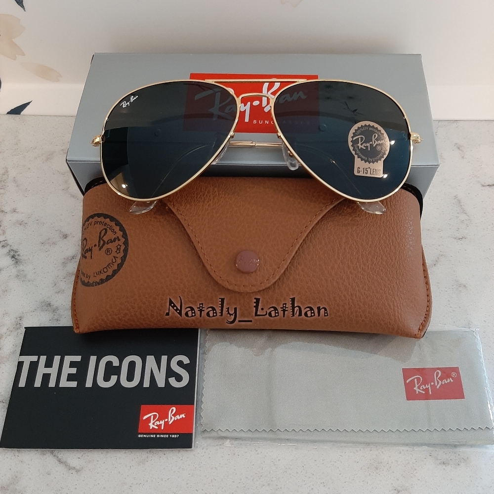 RayBan (Store Display) Aviator Black Lens RB3025 - Picture 7 of 12